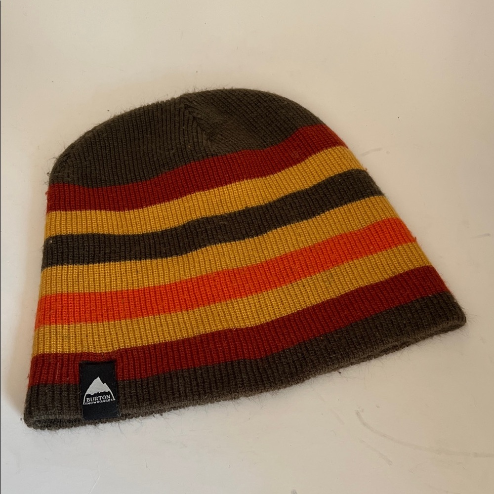 Burton Tuque Snowboard Forest green reversible Multicolor Toque Striped Beanie